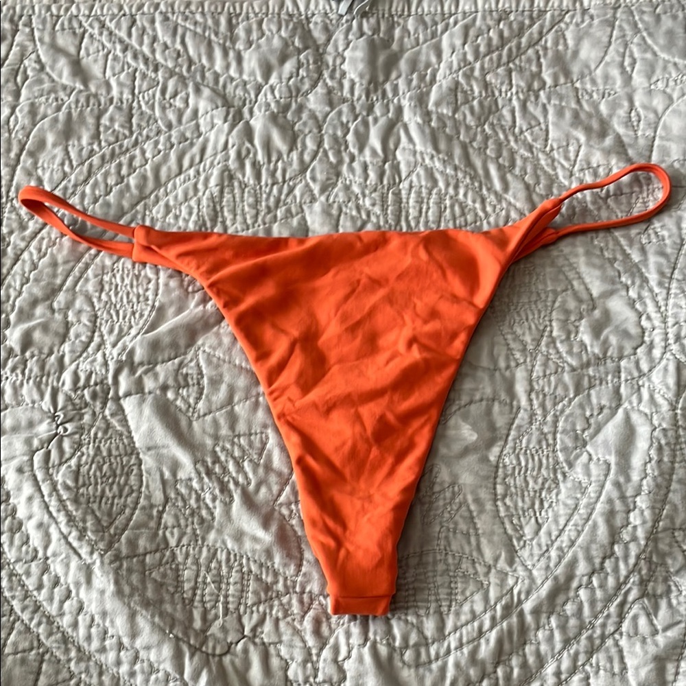 Midori Cruz Orange thong Bikini Bottom XL